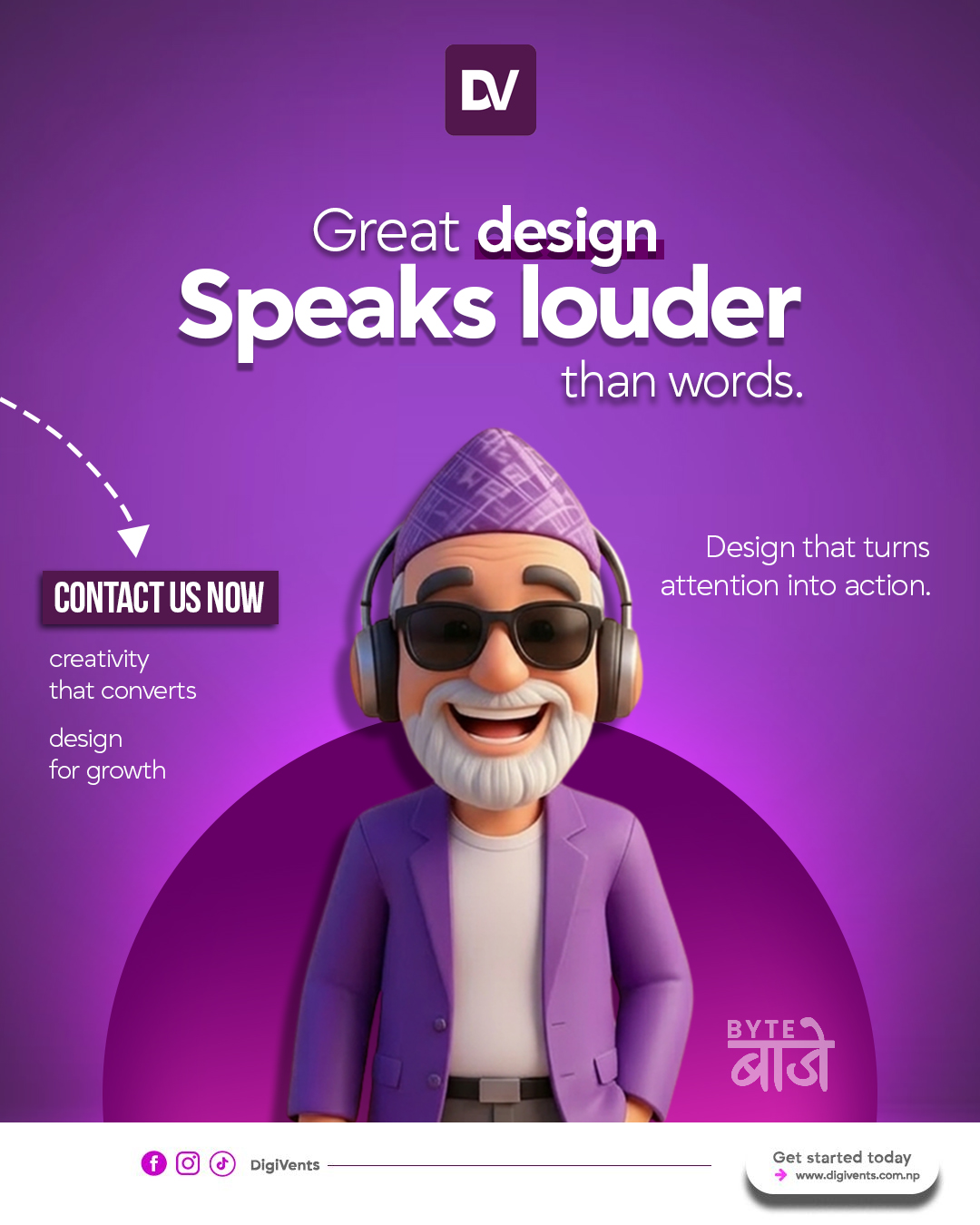 Byte technology brand graphic design featuring modern typography