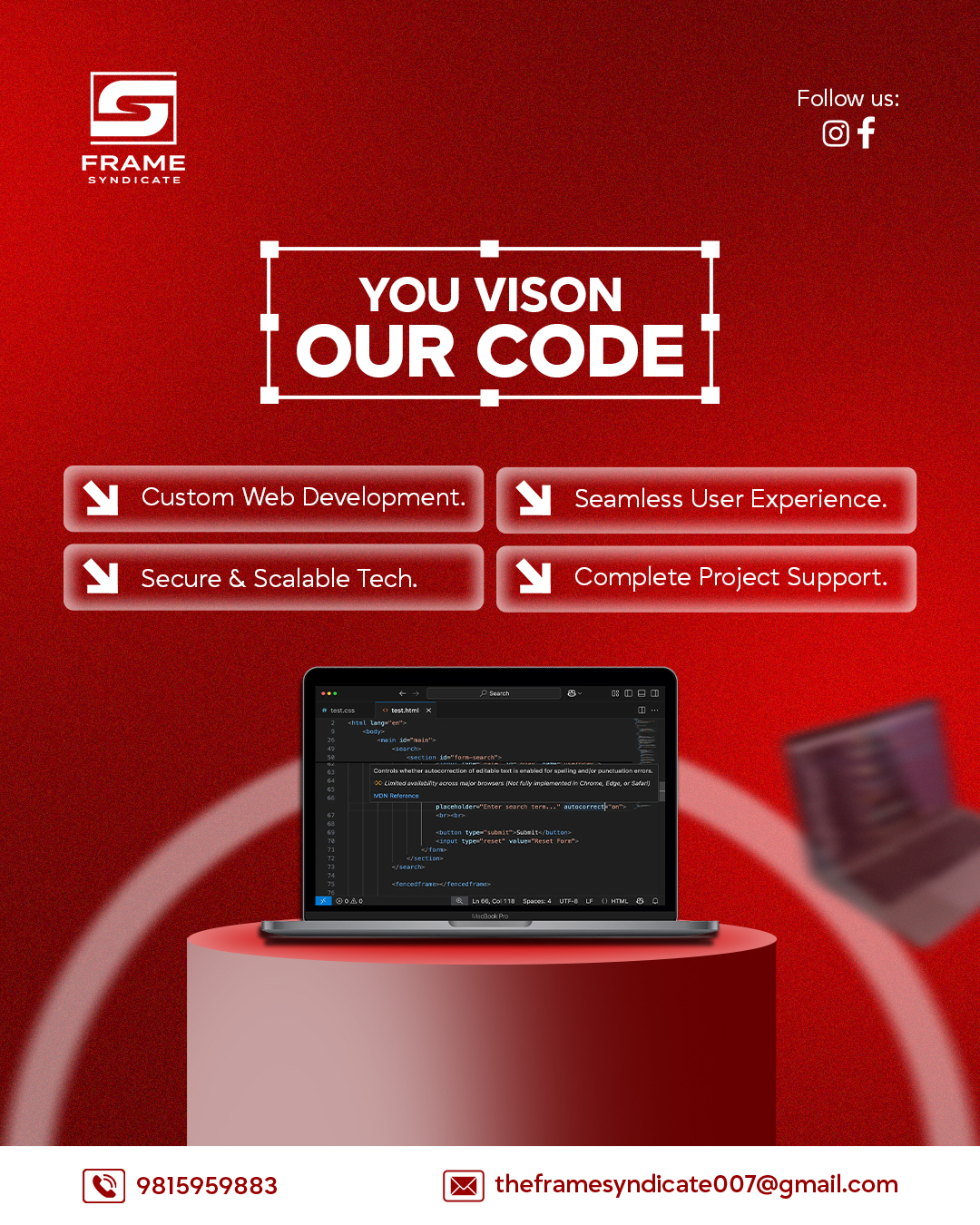 Social media marketing post design with call-to-action